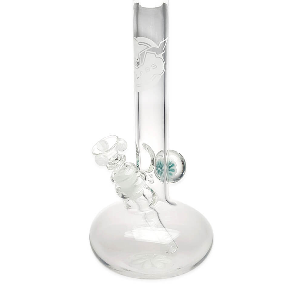 Micro Round Base Bubble Bong with Ice Pinch and Marble