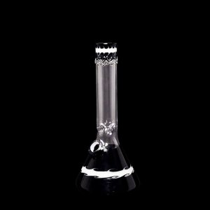 Mini Beaker Bong with Wave Art Details and Ice Pinch