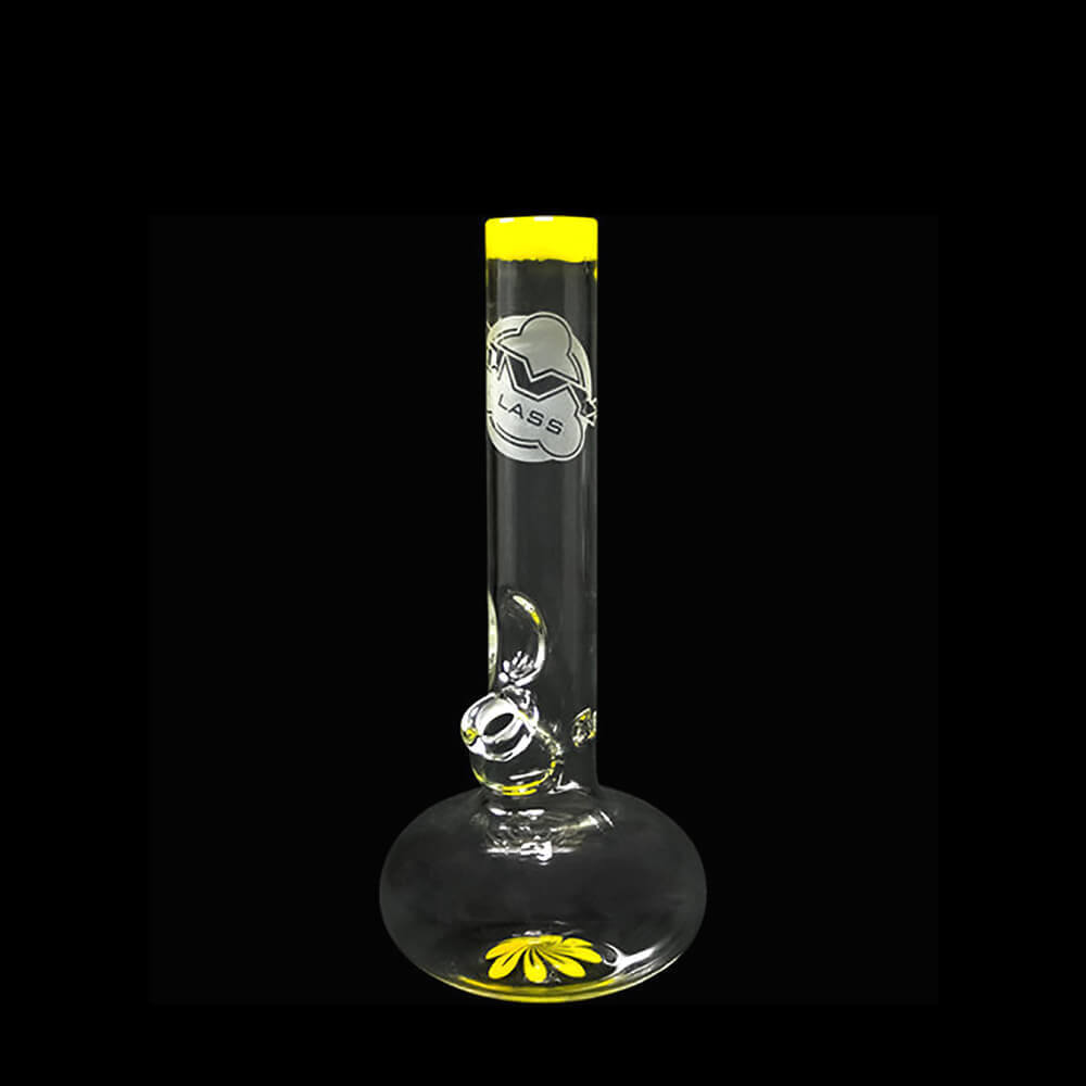 Round Base Bubbler with color wrap mouthpiece and base with Ice Pinch