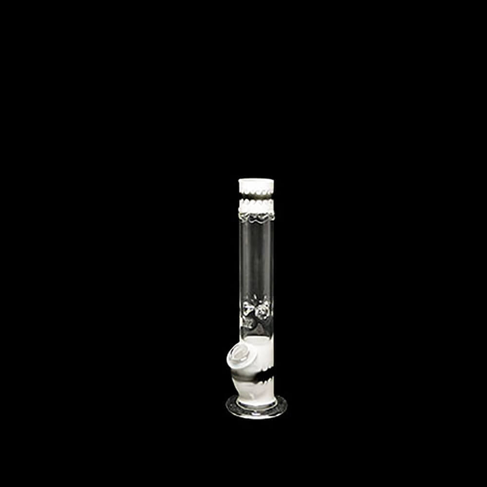 Straight Tube Mini Bong with Wave Art and Ice Pinch