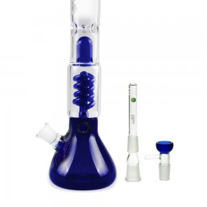 Twin Spiral perc Beaker Base Water Pipe