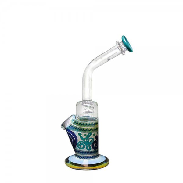 Coiled Color Fumed Bubbler with Bent Neck