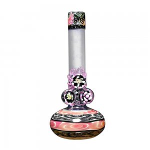 Color Cane Mini Bubbler with Fume art and Three Marbles
