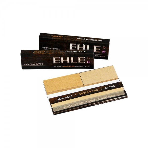Natural Unbleached Rolling Papers and Tips King Size by EHLE